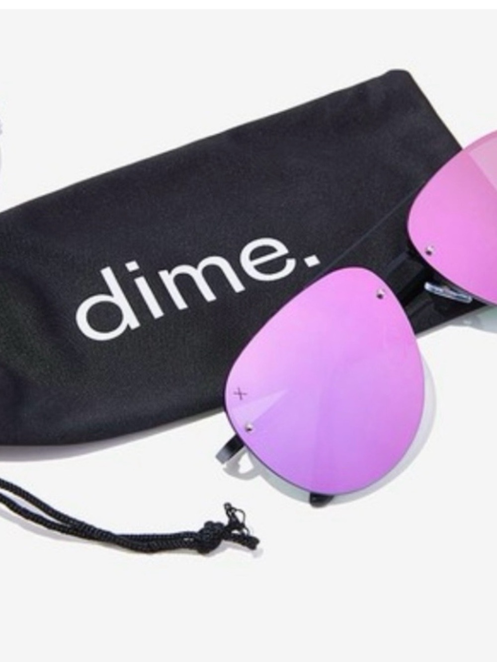 New Dime Pink Mirrored Rimless Sunglasses